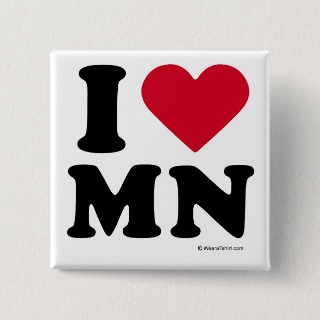 MINNESOTA - "I LOVE MN" "I LOVE MINNESOTA"  PINBACK BUTTON (Front)