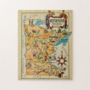 Minnesota Illustrated Map Jigsaw Puzzle