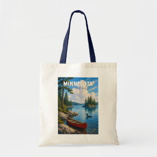 Minnesota Illustration Travel Art Vintage Tote Bag