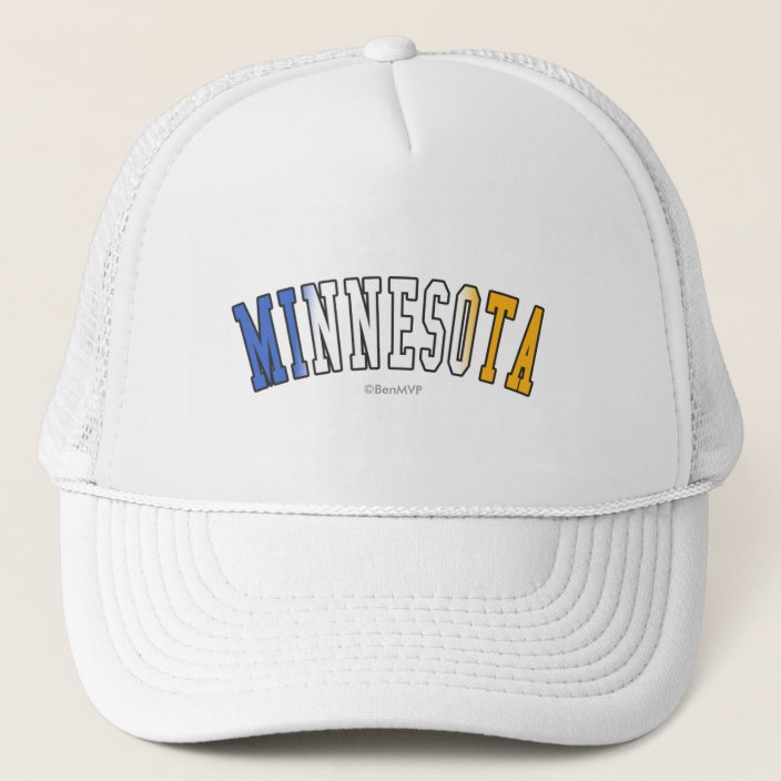 Minnesota in State Flag Colors Mesh Hat