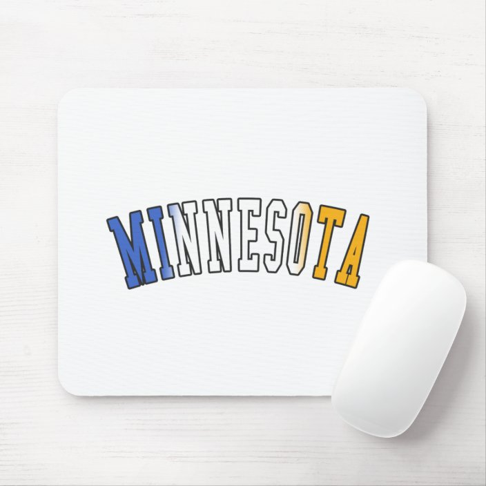 Minnesota in State Flag Colors Mousepad