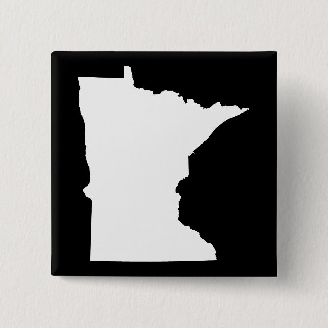 Minnesota in White and Black Pinback Button (Front)