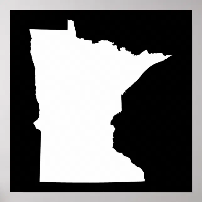Minnesota in White and Black Poster | Zazzle