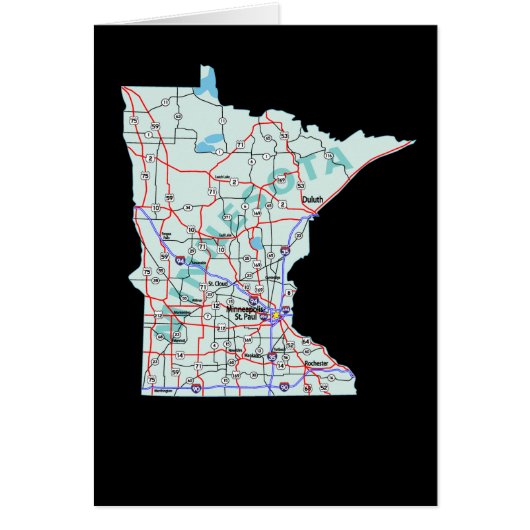 Minnesota Interstate Map Card (Front)