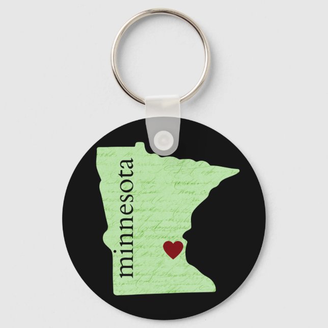 Minnesota Keychain with Heart (Front)