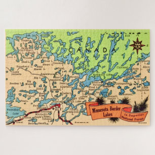 Minnesota Lakes 20x30 Map Jigsaw Puzzle
