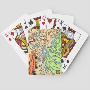 Minnesota Lakes Map Playing Cards