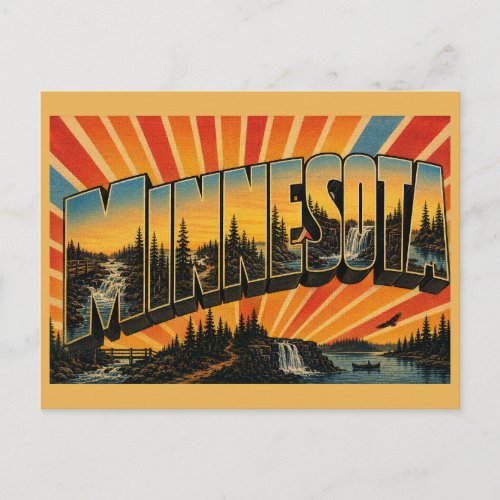 Minnesota Lakes Waterfalls Boreal Forests Art Postcard
