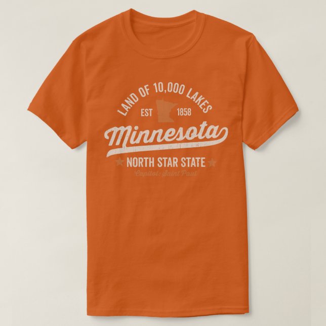 Minnesota Land of 10000 Lakes T-Shirt (Design Front)