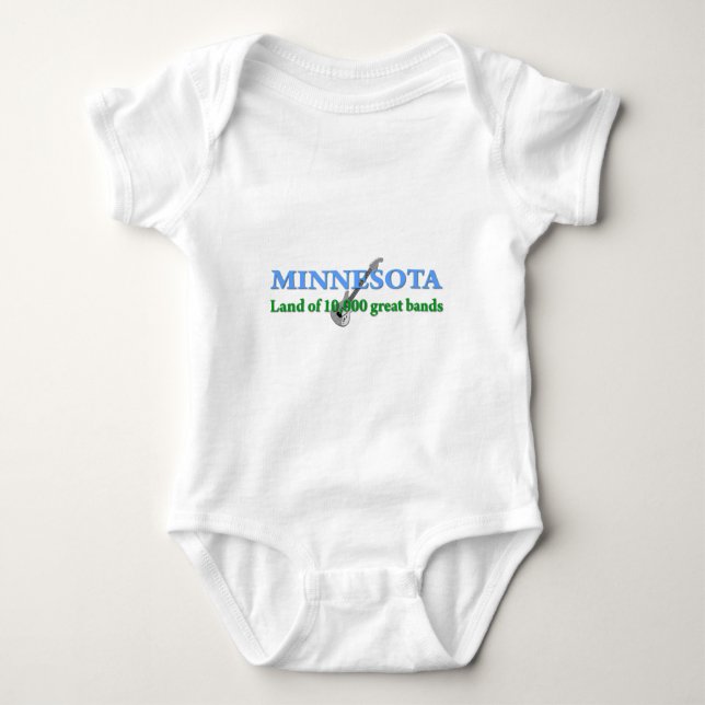 Minnesota - Land of 10,000 Bands Baby Bodysuit (Front)