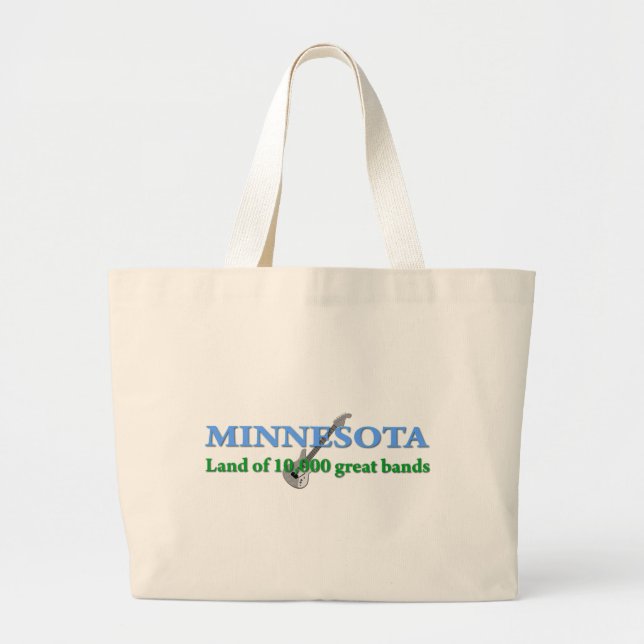 Minnesota - Land of 10,000 Bands Large Tote Bag (Front)