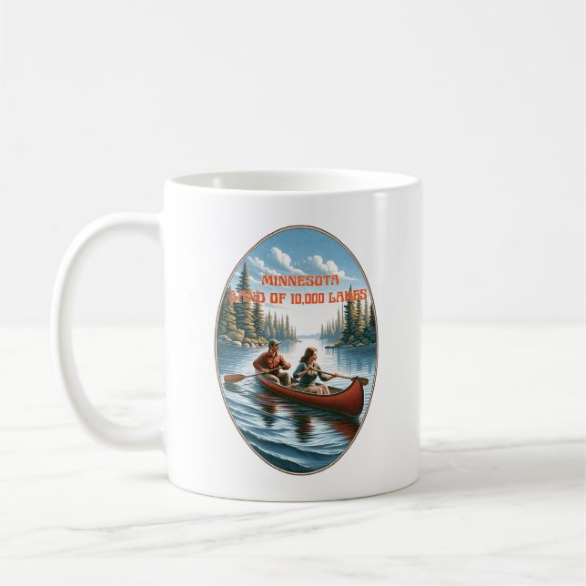Minnesota "Land of 10,000 Lakes" Coffee Mug (Left)