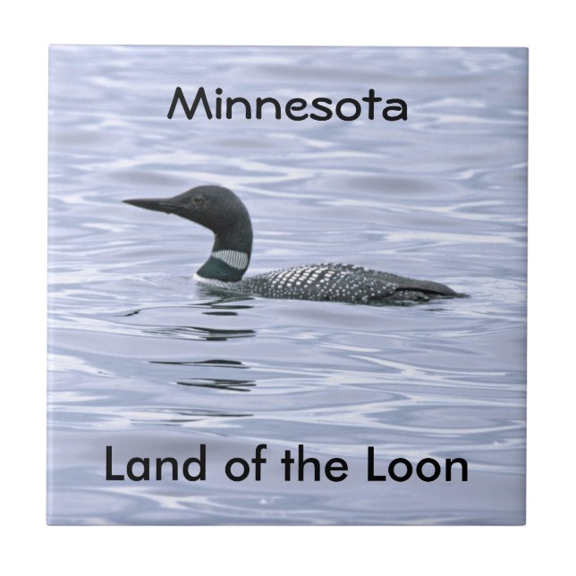 Minnesota Land of the Loon Ceramic Tile (Front)