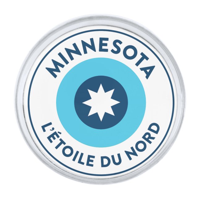 Minnesota - L'Étoile Du Nord Silver Finish Lapel Pin (Front)