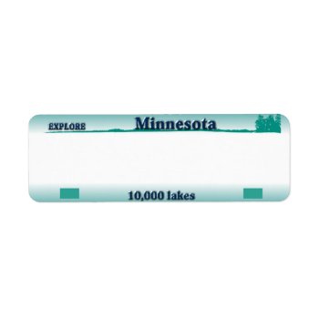 Minnesota License Plate Address Label by wildfoto at Zazzle