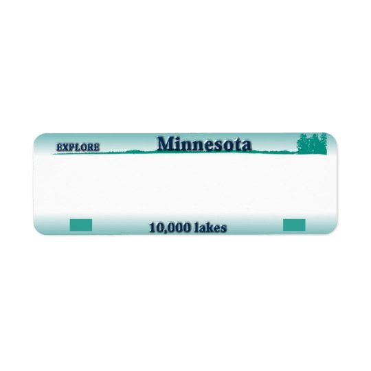 Minnesota License Plate Address Label