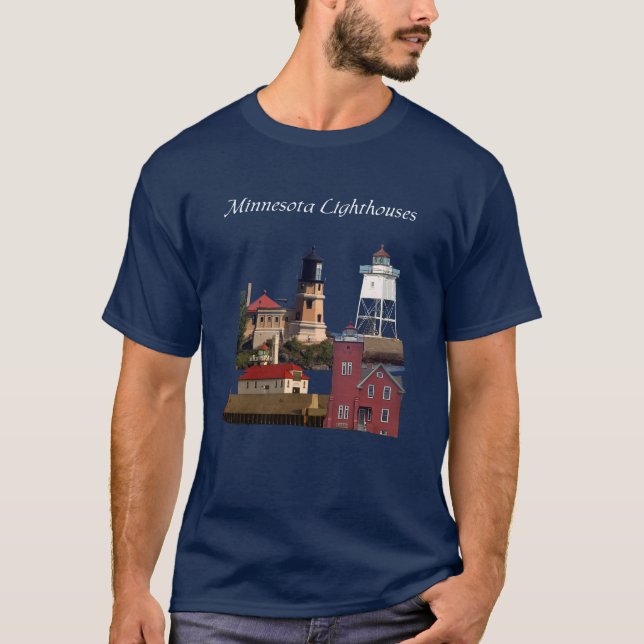 Minnesota Lighthouses shirt white lettering (Front)