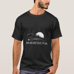 Minnesota - Loon And Trees In Moonlight T-Shirt