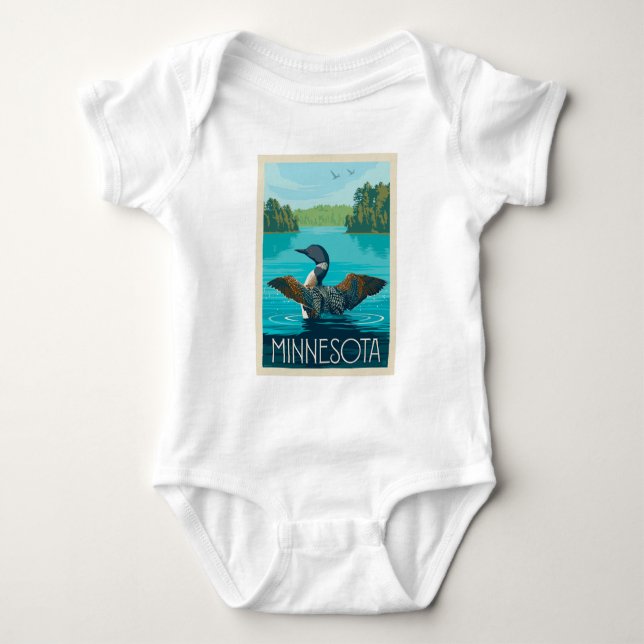 Minnesota | Loon Baby Bodysuit (Front)