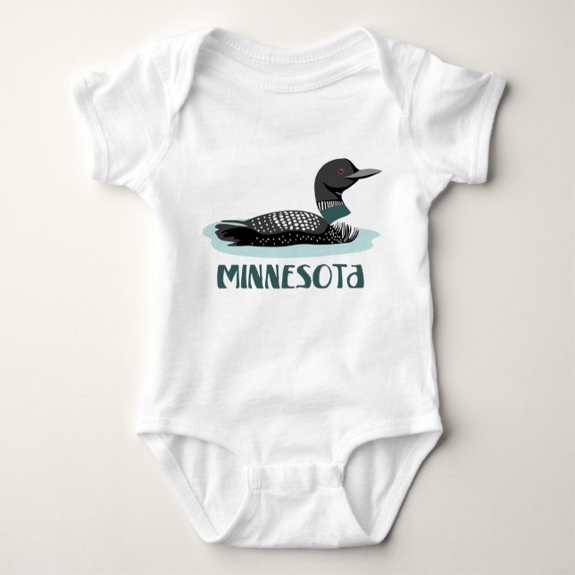 Minnesota Loon Baby Bodysuit (Front)