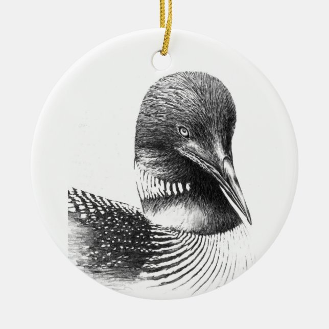 Minnesota Loon By William Martin Ceramic Ornament (Front)