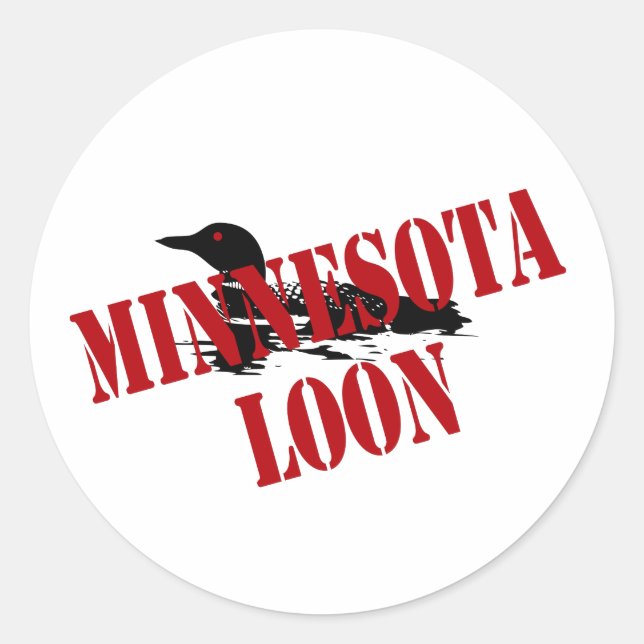 Minnesota Loon Classic Round Sticker (Front)