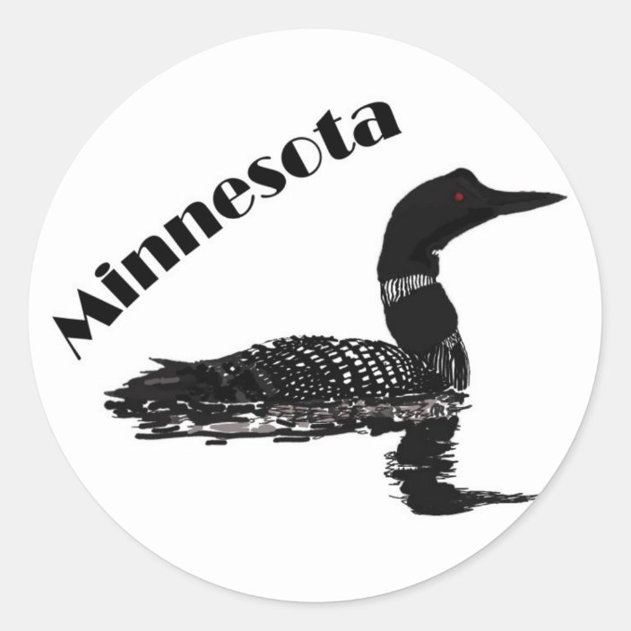 Minnesota Loon Classic Round Sticker