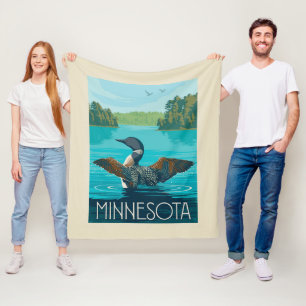 Minnesota Loon Fleece Blanket