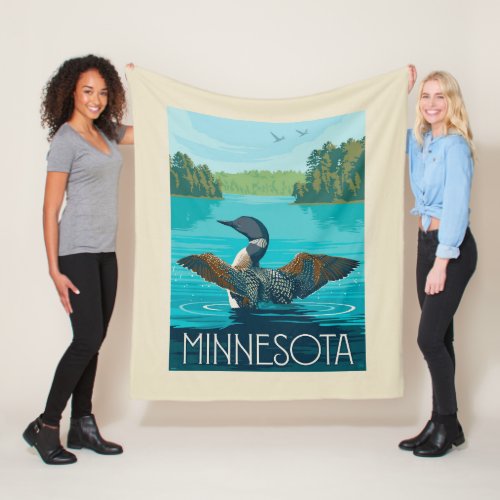 Minnesota  Loon Fleece Blanket