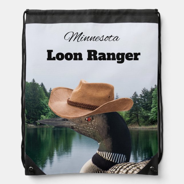 Minnesota Loon Ranger Drawstring Backpack (Front)