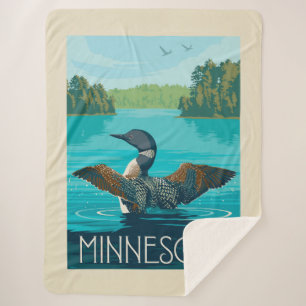 Minnesota Loon Sherpa Blanket