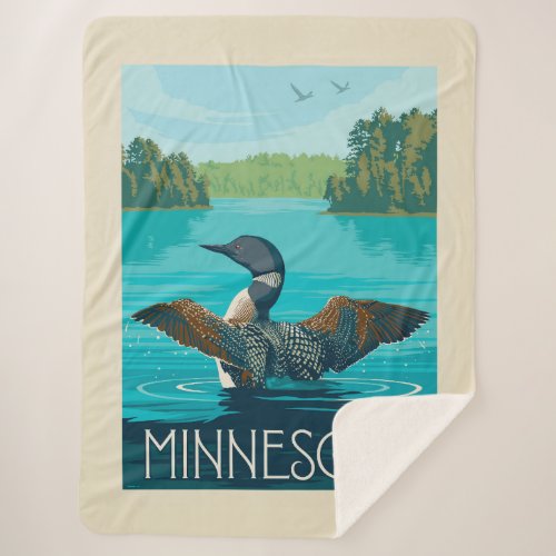 Minnesota  Loon Sherpa Blanket