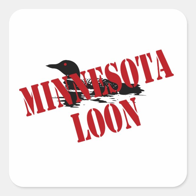 Minnesota Loon Square Sticker (Front)