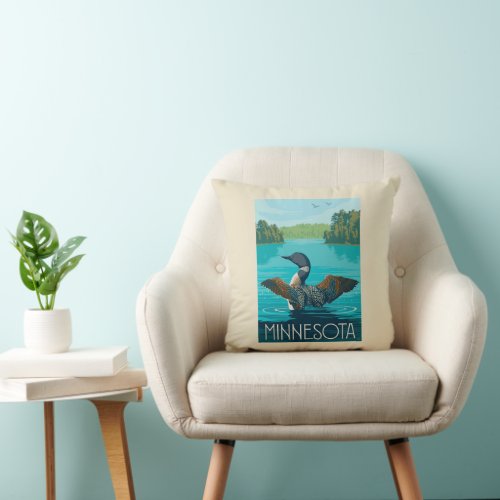 Minnesota  Loon Throw Pillow