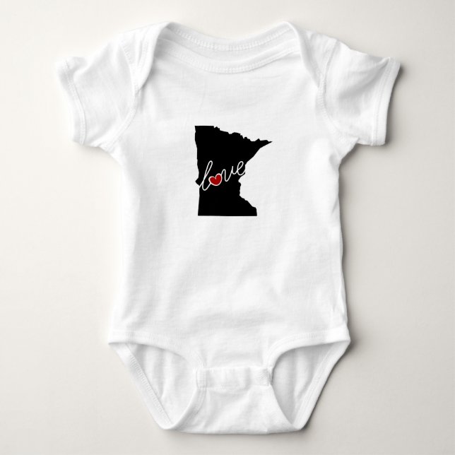 Minnesota Love!  Gifts for MN Lovers Baby Bodysuit (Front)