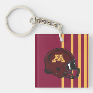 Minnesota M Football Helmet Keychain