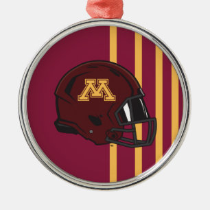 Minnesota M Football Helmet Metal Ornament