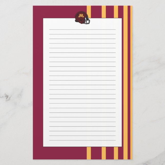 Minnesota M Football Helmet Stationery (Front)