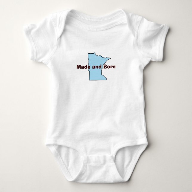 Minnesota Made and Born Baby T-shirt Baby Bodysuit (Front)