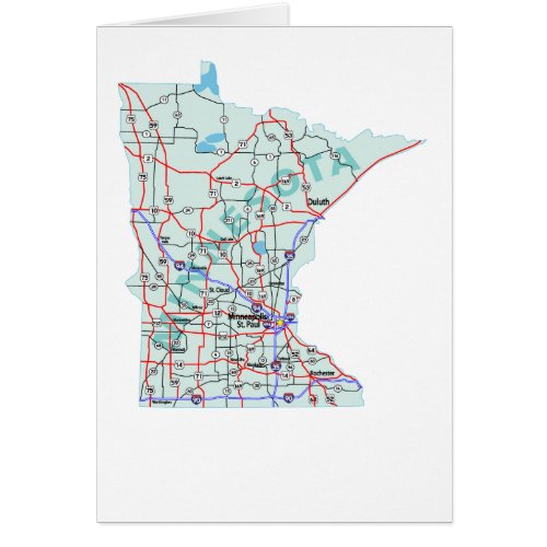 Minnesota Map Blank Card