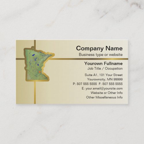 Minnesota Map Business Card