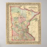 Minnesota Railroad Map 1897 Poster | Zazzle