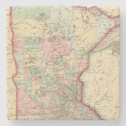 Minnesota Map by Mitchell Stone Coaster