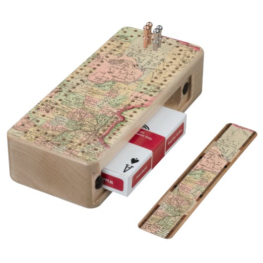 Minnesota Map by Mitchell Wood Cribbage Board (Angled)