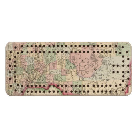 Minnesota Map by Mitchell Wood Cribbage Board (Front (Horizontal))