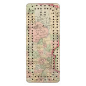 Minnesota Map by Mitchell Wood Cribbage Board (Front Vertical)