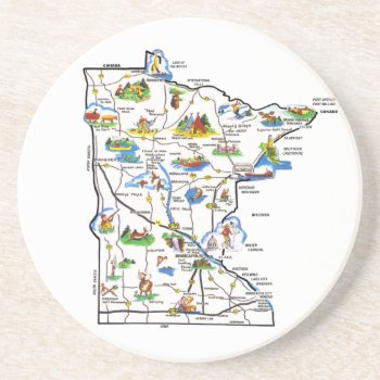 Minnesota Map Coaster by wildfoto at Zazzle