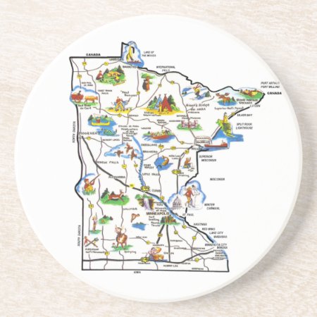 Minnesota Map Coaster