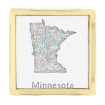 Minnesota Map Gold Finish Lapel Pin by ZYDDesign at Zazzle