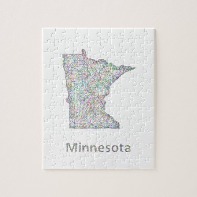 Minnesota map jigsaw puzzle (Vertical)